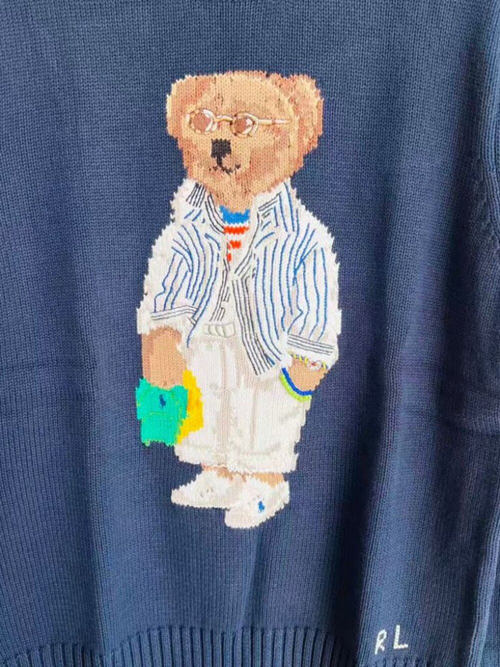 Polo Ralph Lauren Coastal Bear Navy Sweater - Picture 2 of 8